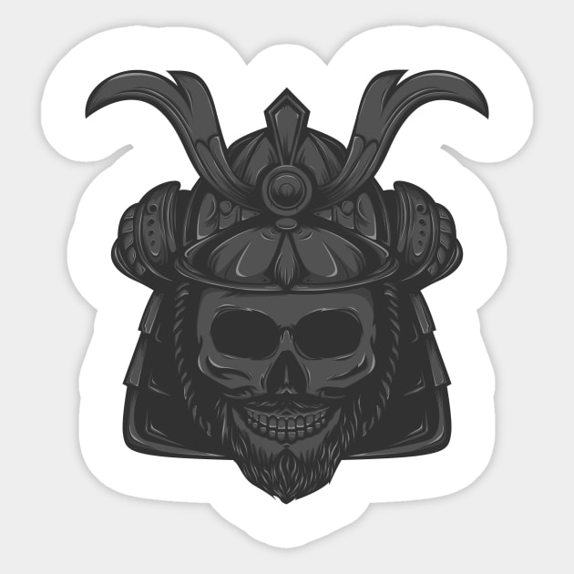 Samurai Skull Sticker by White Name
